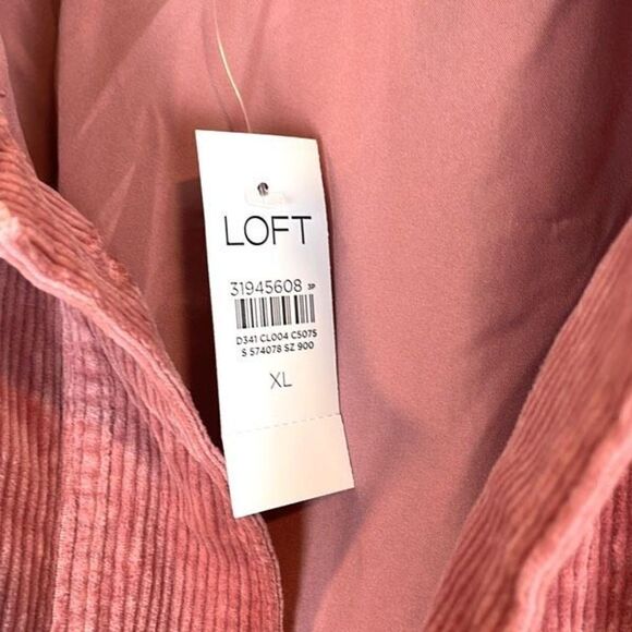 LOFT Salmon Pink Corduroy Shirt Jacket XL NWT - Picture 7 of 8